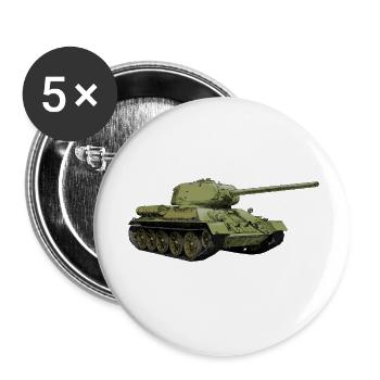 T-34 - Lot de 5 petits badges (25 mm) - blanc - Devant