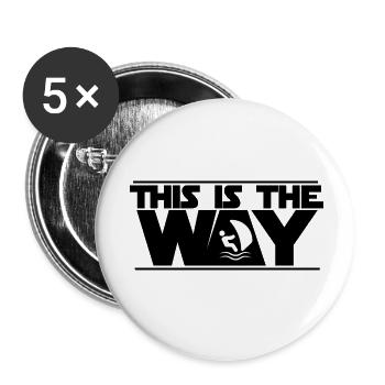 This is the way, windsurf ! - Lot de 5 petits badges (25 mm) - blanc - Devant