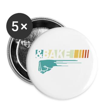Cadeau amusant pour les amateurs de courses automobiles : Shake N Bake - Lot de 5 petits badges (25 mm) - blanc - Devant