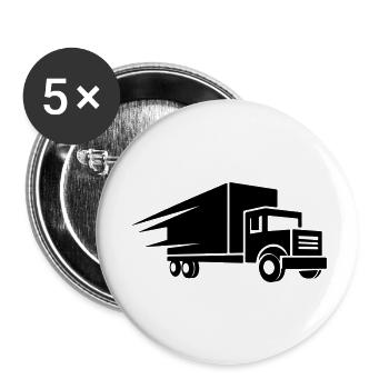 Icône du camion de transport - Lot de 5 petits badges (25 mm) - blanc - Devant