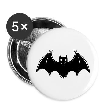 Bat - Buttons small 1''/25 mm (5-pack) - white - Front