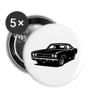 Muscle Car - Lot de 5 petits badges (25 mm) - blanc - Devant