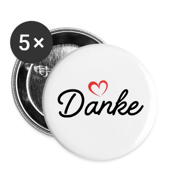 Heart Line Handwriting Love - Buttons small 1''/25 mm (5-pack) - white - Front