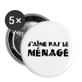 ICH PUTZE NICHT GERNE! - Buttons klein 25 mm (5er Pack) - Weiß - Vorne