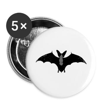 Chauve-souris d’Halloween utilisé look rétro design gothique - Lot de 5 petits badges (25 mm) - blanc - Devant