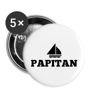 Papitän Fête des pères Meilleur papa Anchor - Lot de 5 petits badges (25 mm) - blanc - Devant