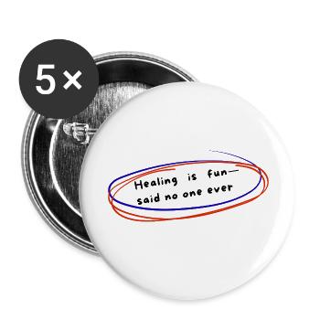 Citation amusante sur la santé mentale - Lot de 5 petits badges (25 mm) - blanc - Devant