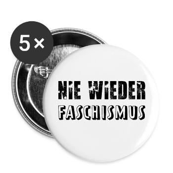 nie wieder faschismus - Buttons klein 25 mm (5er Pack) - Weiß - Vorne