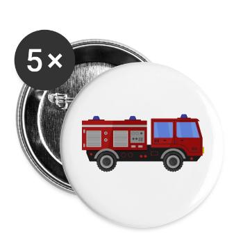Fire truck - Buttons small 1''/25 mm (5-pack) - white - Front
