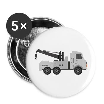 Tow truck - Buttons small 1''/25 mm (5-pack) - white - Front
