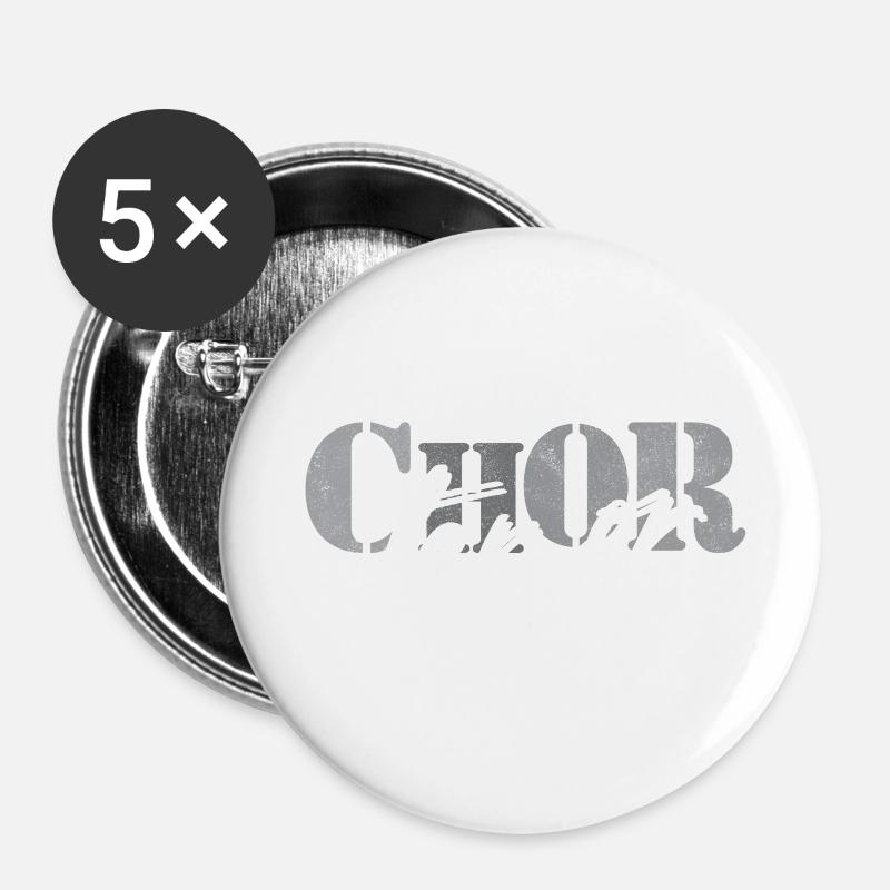 Chor Tenor - Buttons klein 25 mm (5er Pack) - Weiß