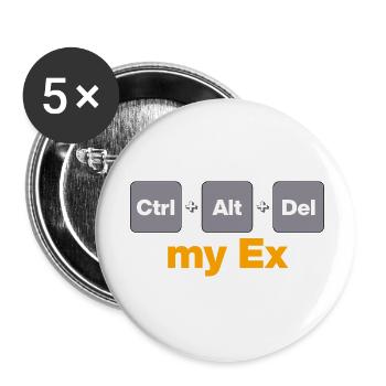 Ctrl Alt Del my Ex for Gamers and Nerds, Split - Buttons small 1''/25 mm (5-pack) - white - Front
