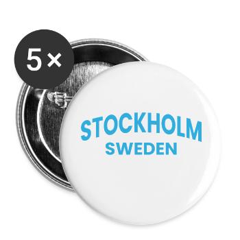Stockholm, capitale de la région nordique - Lot de 5 petits badges (25 mm) - blanc - Devant