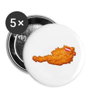 Schnitzel Autriche Form Food - Lot de 5 petits badges (25 mm) - blanc - Devant