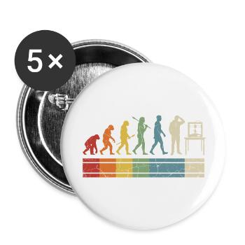 3D Printing Evolution – Vintage Maker Design - Buttons small 1''/25 mm (5-pack) - white - Front