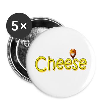 fromage - Lot de 5 petits badges (25 mm) - blanc - Devant