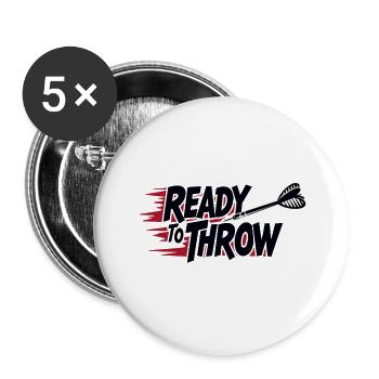 Prêt à lancer des fléchettes Tenue professionnelle - Lot de 5 petits badges (25 mm) - blanc - Devant