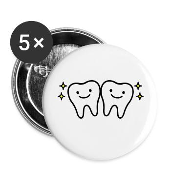 Dent mignonne - Lot de 5 petits badges (25 mm) - blanc - Devant