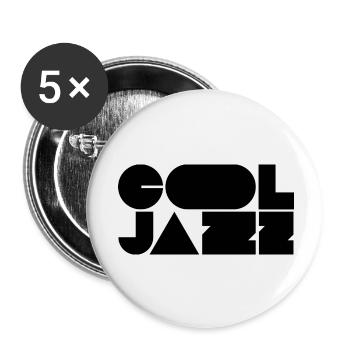 Logo jazz audacieux et cool - Lot de 5 petits badges (25 mm) - blanc - Devant
