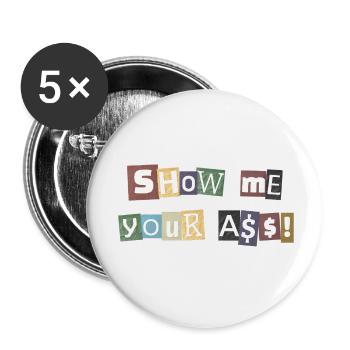 SYMA Letter Collage - Buttons klein 25 mm (5er Pack) - Weiß - Vorne
