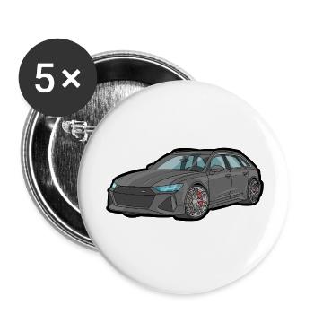 Grau Sportkombi Racing Flair - Buttons klein 25 mm (5er Pack) - Weiß - Vorne