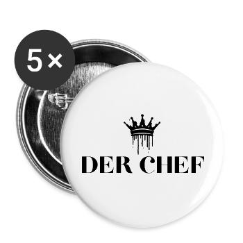 Les cadeaux du chef Chef Royale - Lot de 5 petits badges (25 mm) - blanc - Devant