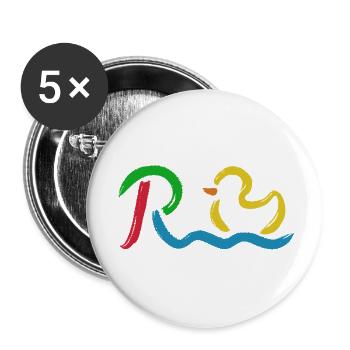 Endlich Rente - Ruhestand - Pension - Buttons klein 25 mm (5er Pack) - Weiß - Vorne