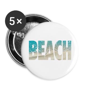 Tropical BEACH Ocean Text Vibe - Buttons small 1''/25 mm (5-pack) - white - Front