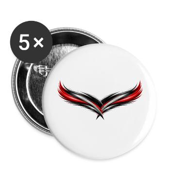 Sportliches Trikot Design Symmetrischer Effekt   - Buttons klein 25 mm (5er Pack) - Weiß - Vorne