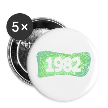 1982 - Lot de 5 petits badges (25 mm) - blanc - Devant