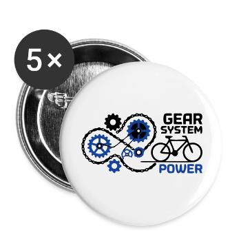  Geniales Gear System Fahrrad Nerd - Buttons klein 25 mm (5er Pack) - Weiß - Vorne