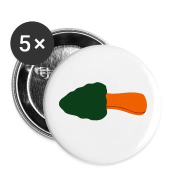 Forêt de champignons de cèpes frais nature - Lot de 5 petits badges (25 mm) - blanc - Devant
