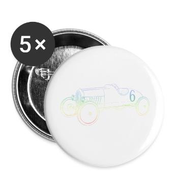 Caisse à savon - Lot de 5 petits badges (25 mm) - blanc - Devant