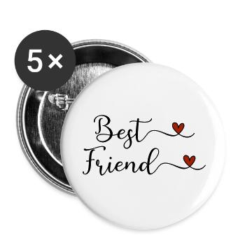 Meilleur ami - Lot de 5 petits badges (25 mm) - blanc - Devant