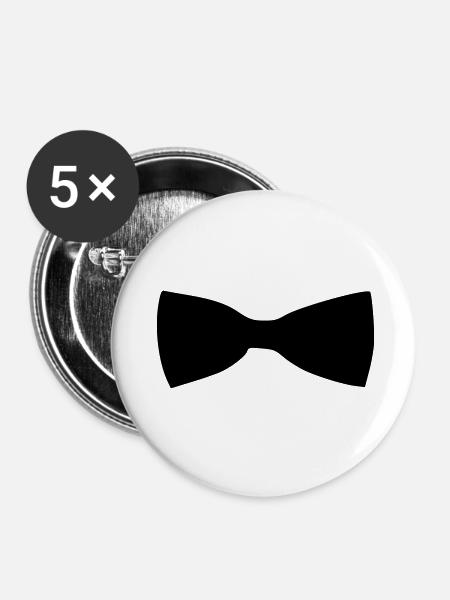 Fliege - Buttons klein 25 mm (5er Pack) - Weiß