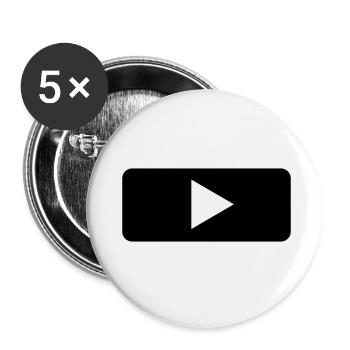 Play - Tasten - Player - Musik - Buttons klein 25 mm (5er Pack) - Weiß - Vorne