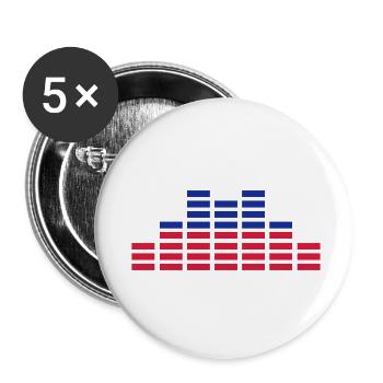 sound - Lot de 5 petits badges (25 mm) - blanc - Devant