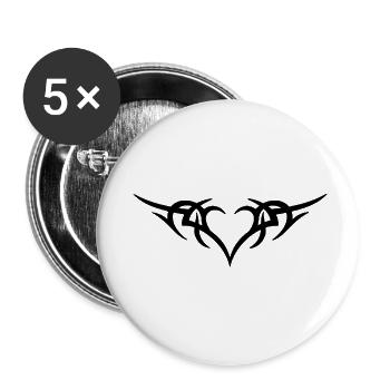Tribal - Lot de 5 petits badges (25 mm) - blanc - Devant