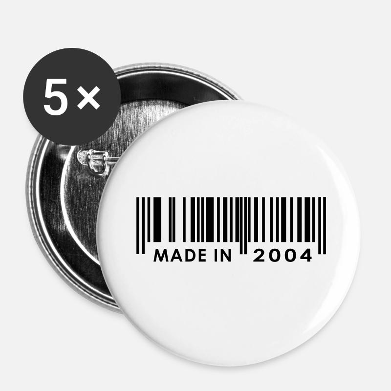 Birthday 2004 - Buttons small 1''/25 mm (5-pack) - white