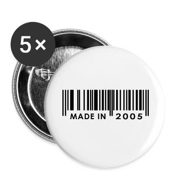 Birthday 2005 - Buttons small 1''/25 mm (5-pack) - white - Front