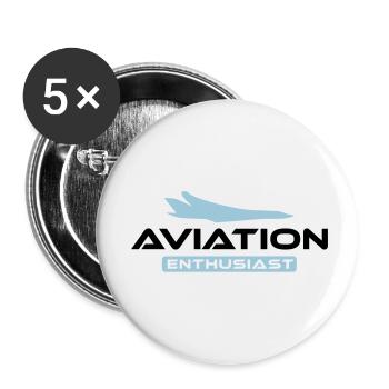 Aviation Enthusiast - Buttons klein 25 mm (5er Pack) - Weiß - Vorne