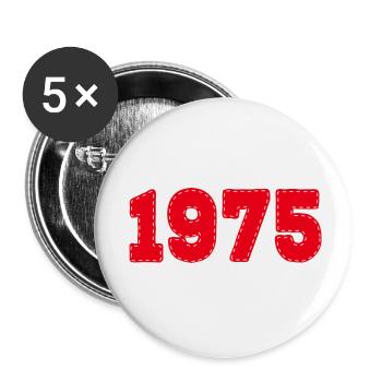 1975 - Buttons klein 25 mm (5er Pack) - Weiß - Vorne