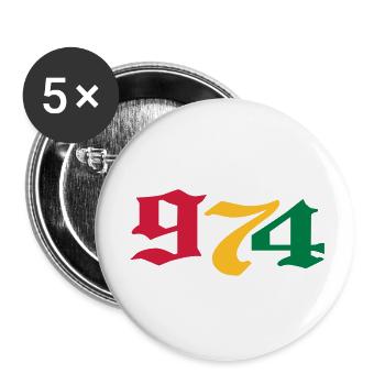 974 RJV - Lot de 5 petits badges (25 mm) - blanc - Devant