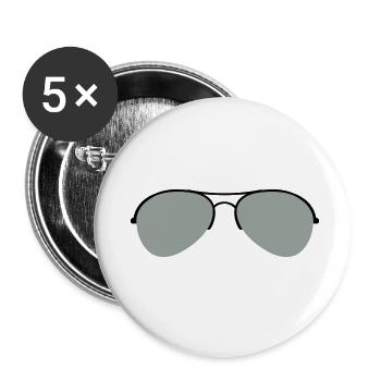 The Aviator Goggles - Buttons small 1''/25 mm (5-pack) - white - Front