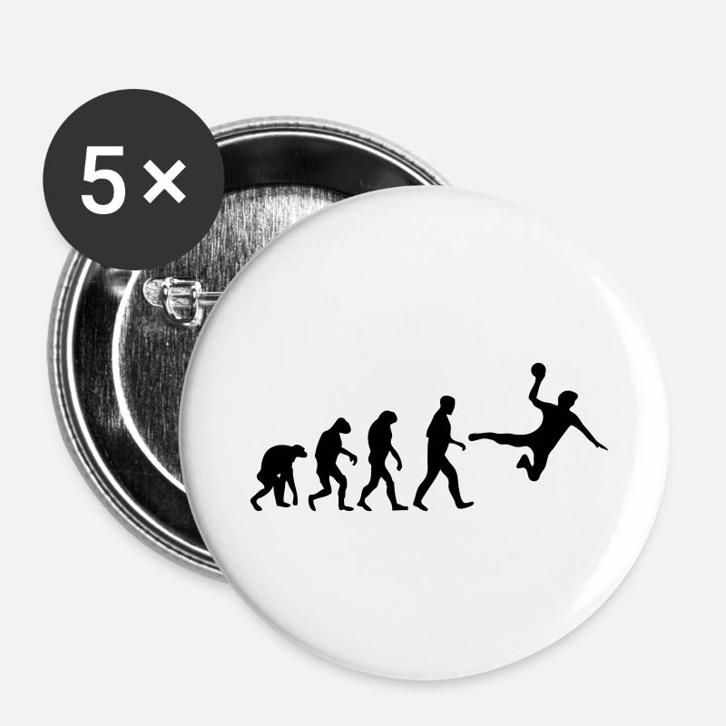 handball evolution - Buttons small 1''/25 mm (5-pack) - white