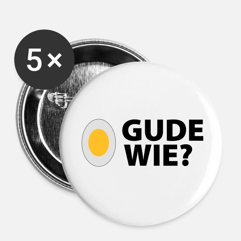 Ei Gude wie - Hessen - Buttons klein 25 mm (5er Pack) - Weiß
