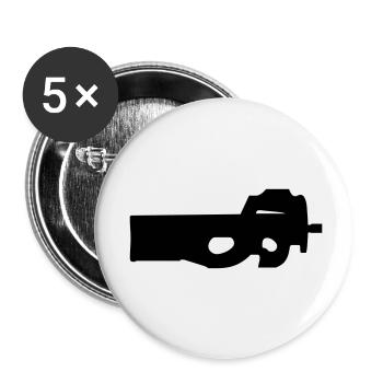 gun rifle pistol weapon military m16 - Buttons small 1''/25 mm (5-pack) - white - Front