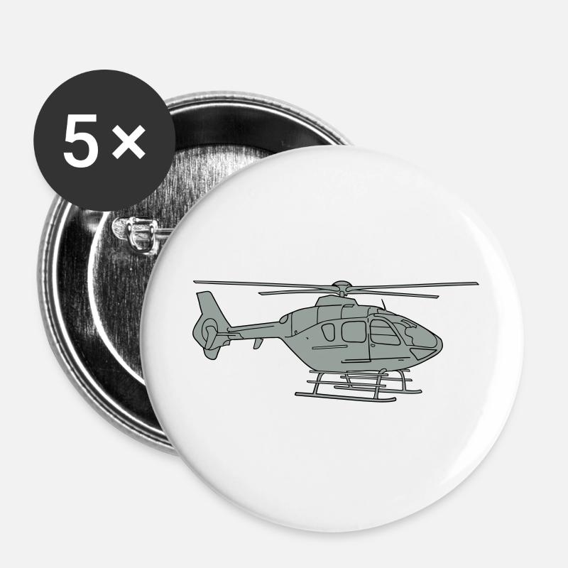 Helicopter 2 - Buttons small 1''/25 mm (5-pack) - white