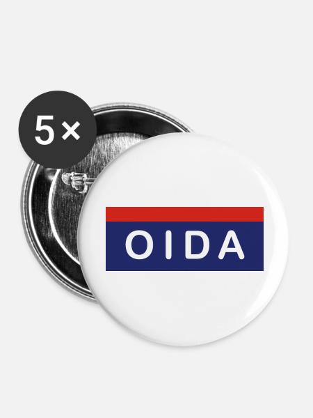 Oida vers. Polizei - Buttons klein 25 mm (5er Pack) - Weiß