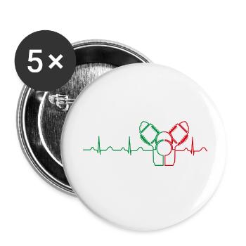 Moto Guzzi Heartbeat Italia - Buttons klein 25 mm (5er Pack) - Weiß - Vorne